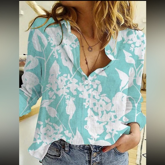 Boho floral print button down shirt - Picture 9 of 16